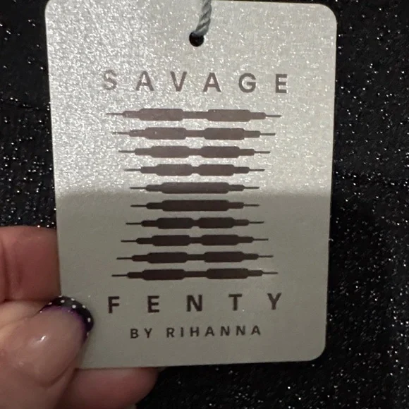 Savage X Fenty Black sparkler Cut-Out Bike Shorts - Picture 5 of 8